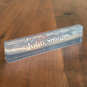 Zonneoptijd bij Zee I pasteien Naambordje (Zijkant)