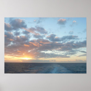 Zonneoptijd bij Zee I pasteien Poster