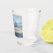Zonneoptijd bij Zee I pasteien Shot Glas (Rechts)