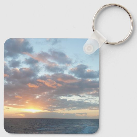 Zonneoptijd bij Zee I pasteien Sleutelhanger (Achterkant)