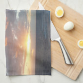 Zonneoptijd bij Zee I pasteien Theedoek (Quarter Fold)