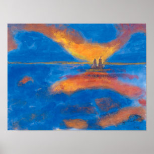 Zonneoptijd in Zee Emil Nolde Poster