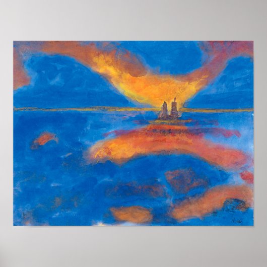Zonneoptijd in Zee | Emil Nolde | Poster (Voorkant)