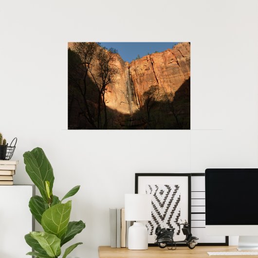 Zonneoptocht op de Riverside Walk Trail bij Zion Poster (Thuiskantoor)