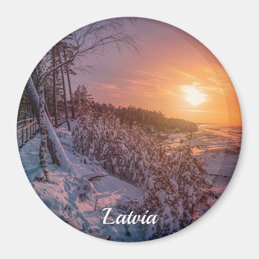 Zonneover op de kust van het zee van sneeuw magneet (Voorkant)