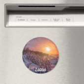 Zonneover op de kust van het zee van sneeuw magneet (Insitu (Vaatwasser))