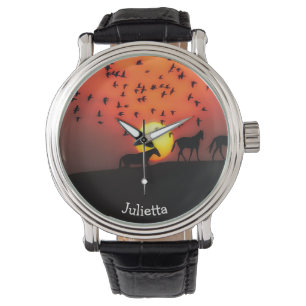 Zonnepaarden en -vogels horloge