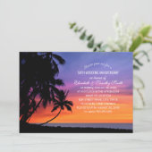 Zonnepalm Beach Weddenschap Jubileum Kaart (Staand voorkant)