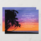 Zonnepalm Beach Weddenschap Jubileum Kaart (Voorkant / Achterkant)