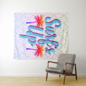 Zonnepalmbomen in de surf wandkleed (In Situ (horizontaal))