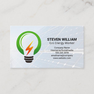 Zonnepanelen   gloeilamp energie-Logo Visitekaartje