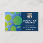 Zonnepanelen | Green Tech Bubble Logo QR-scancode Visitekaartje (Voorkant)