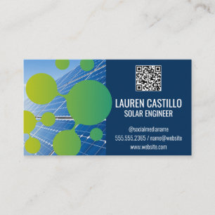Zonnepanelen Green Tech Bubble Logo QR-scancode Visitekaartje