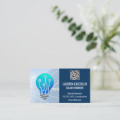 Zonnepanelen | Lichte lamp | QR-scancode Visitekaartje (Staand voorkant)