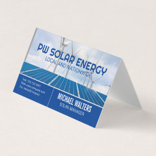 Zonnepanelen   windmolens   schone energie visitekaartjes