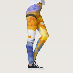 Zonneparasieten boven het water in de waterverf leggings