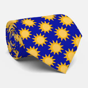 Zonnepatroonontwerp op blauw stropdas