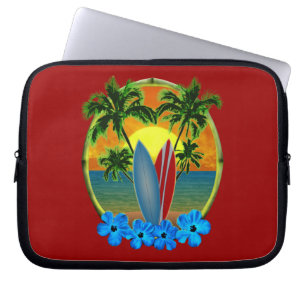 Zonneplaat en surfplanken laptop sleeve