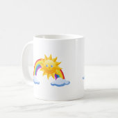 Zonneregenboog glimlachen koffiemok (Voorkant links)