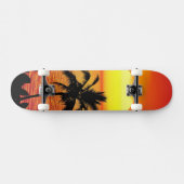 Zonnerode tropen palmstrand instellen skateboard (Horizontaal)