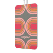 Zonnerood Oranje-roze 70-geïnspireerde lijnkunstbo Luchtverfrisser (Links)