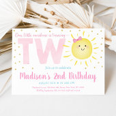 Zonneroze goud Tweede verjaardag Kaart
