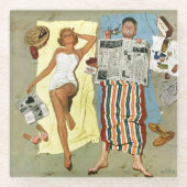 Zonnescherm? Glazen Onderzetter (Voorkant)