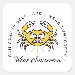 Zonnescherm spf dermatoloog zelfzorg zonneherinner vierkante sticker