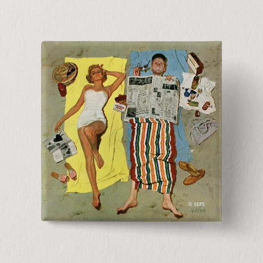 Zonnescherm? Vierkante Button 5,1 Cm (Voorkant)