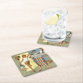 Zonnescherm? Vierkante Kartonnen Onderzetter (Insitu)