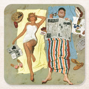 Zonnescherm? Vierkante Kartonnen Onderzetter