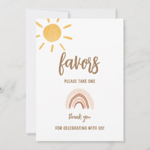 Zonneschijn Baby shower Favorieten Kaart