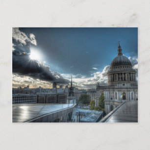 Zonneschijn boven St. Paul's Cathedral, Londen Briefkaart