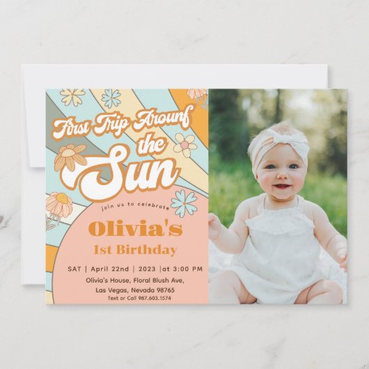 Zonneschijn eerste reis rond de zon verjaardag kaart (Voorkant)