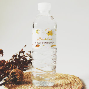 Zonneschijn Eerste reis Waterfles Label Verjaardag Etiket