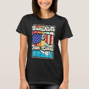 Zonneschijn En Bruiningsstrepen Zomer Vakantie Ret T-shirt