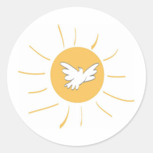 Zonneschijn en Duif Ronde Sticker