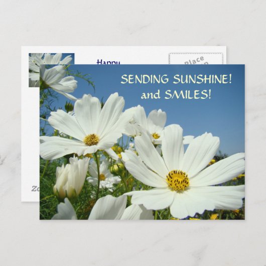 ZONNESCHIJN EN GLIMLACH! Briefkaart Valentijns (Voorkant / Achterkant)