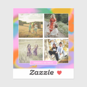 Zonneschijn en glimlach Custom familie zomer 4 fot Sticker