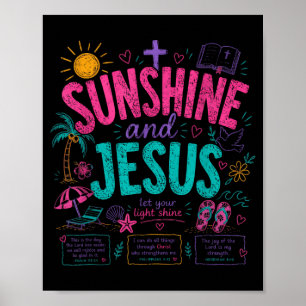 Zonneschijn En Jezus Laat Je Licht Schijnen Christ Poster
