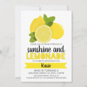 Zonneschijn en limonade Verjaardag Uitnodiging (Voorkant)