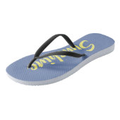 Zonneschijn Geel Blauw teenslippers (Schuin)