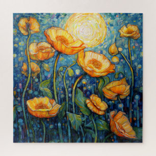 Zonneschijn Geel Bloemmozaïek Kleurrijke Kunst Legpuzzel