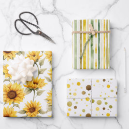 Zonneschijn Geel Zonnebloemen Wrapping Paper Sheet