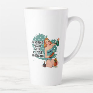 Zonneschijn gemengd met orkaan retro huisvrouw latte mok