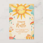Zonneschijn Genderneutraal Boho Sun Diapper Raffle Informatiekaartje (Voorkant)