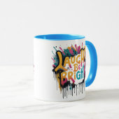 Zonneschijn glimlacht: Lachen Wees Heldere Mok (Voorkant rechts)