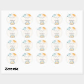 Zonneschijn hier komt de zoon dank u ronde sticker (Vel)