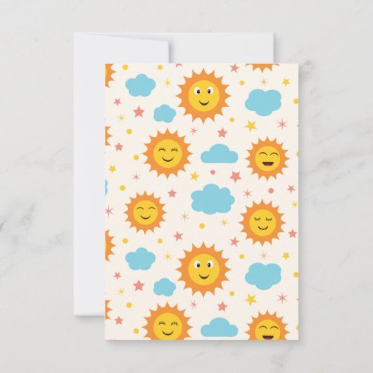 Zonneschijn hier komt het zon Baby shower Bedankkaart (Achterkant)