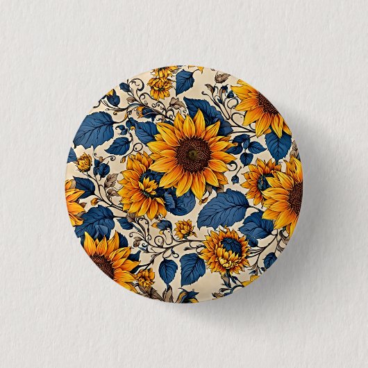 Zonneschijn in Bloom: Zonnebloem Button (Voorkant)
